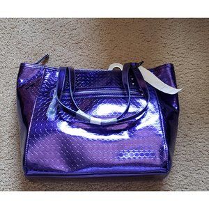 Nine West Teched Out Magic Mirror Purple Tote NWT